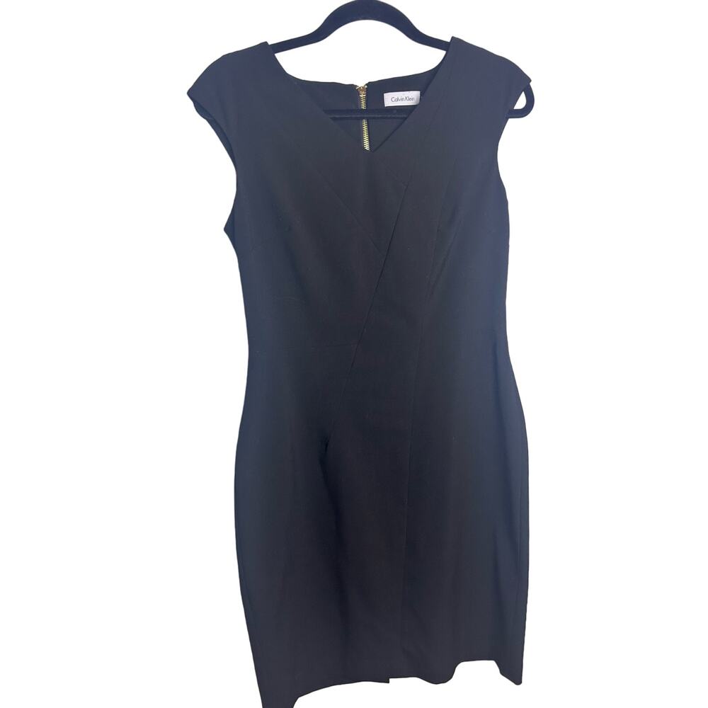 Calvin Klein Black Dress Women Size 6 Classic Closet Staple Sheath Careerwear